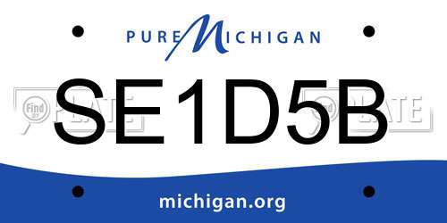 SE1D5B Michigan License Plate