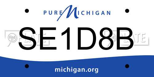 SE1D8B Michigan License Plate