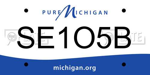 SE1O5B Michigan License Plate