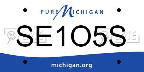 SE1O5S Michigan License Plate