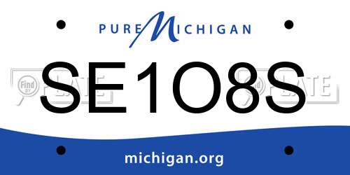 SE1O8S Michigan License Plate