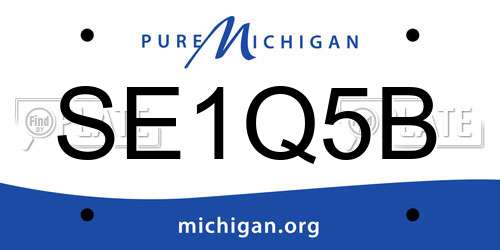 SE1Q5B Michigan License Plate