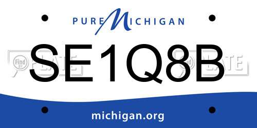 SE1Q8B Michigan License Plate