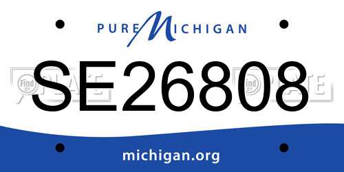 SE26808 Michigan License Plate