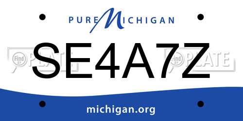 SE4A7Z Michigan License Plate