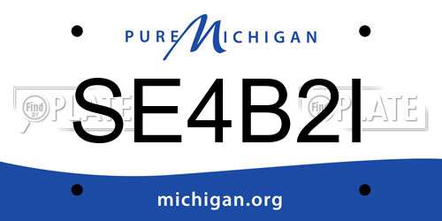 SE4B2I Michigan License Plate