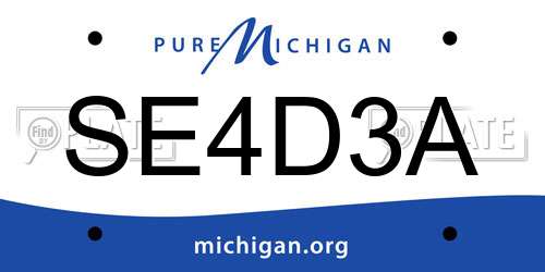 SE4D3A Michigan License Plate