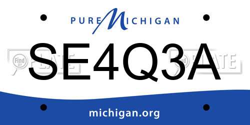 SE4Q3A Michigan License Plate