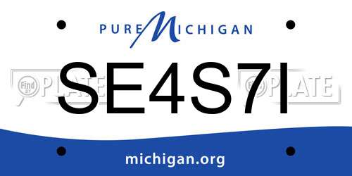 SE4S7I Michigan License Plate