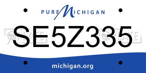 SE5Z335 Michigan License Plate