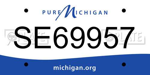 SE69957 Michigan License Plate