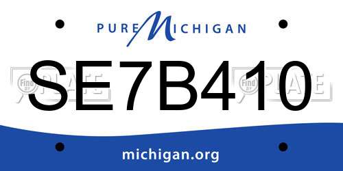 SE7B410 Michigan License Plate