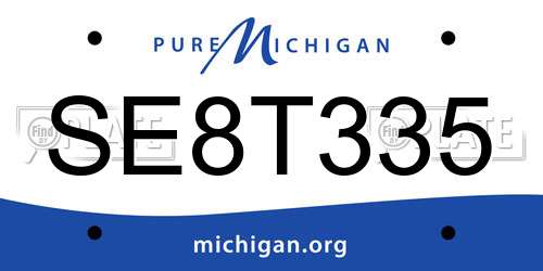 SE8T335 Michigan License Plate
