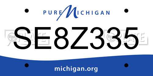 SE8Z335 Michigan License Plate