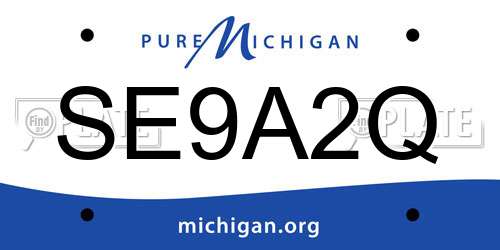 SE9A2Q Michigan License Plate