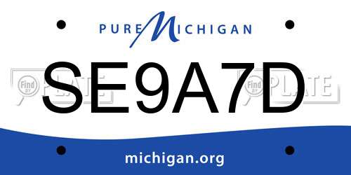 SE9A7D Michigan License Plate
