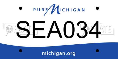 SEA034 Michigan License Plate