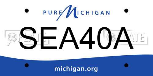 SEA40A Michigan License Plate