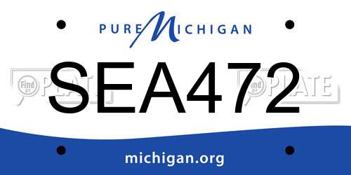 SEA472 Michigan License Plate