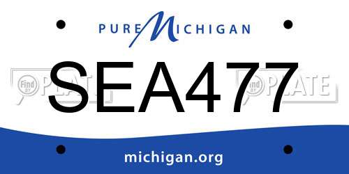 SEA477 Michigan License Plate