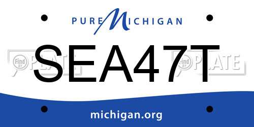 SEA47T Michigan License Plate