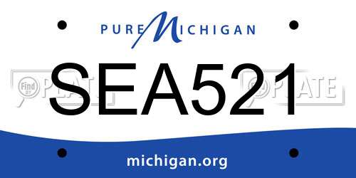SEA521 Michigan License Plate