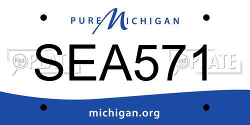 SEA571 Michigan License Plate