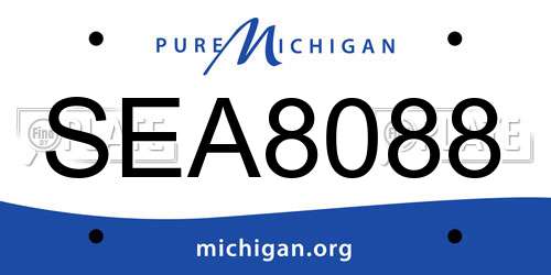 SEA8088 Michigan License Plate