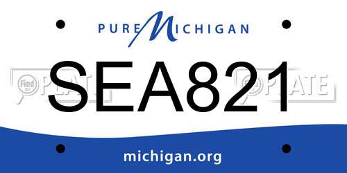 SEA821 Michigan License Plate
