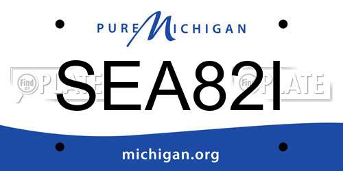SEA82I Michigan License Plate