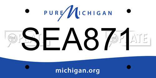 SEA871 Michigan License Plate