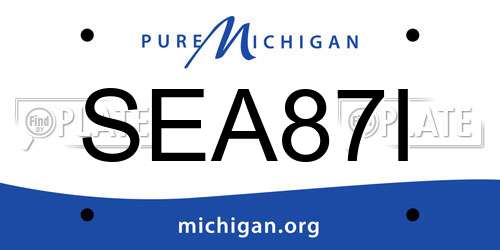 SEA87I Michigan License Plate