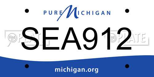 SEA912 Michigan License Plate