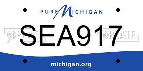 SEA917 Michigan License Plate