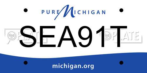 SEA91T Michigan License Plate