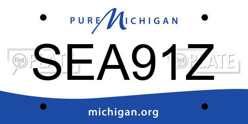 SEA91Z Michigan License Plate