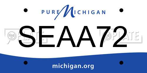 SEAA72 Michigan License Plate