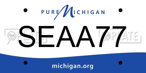 SEAA77 Michigan License Plate