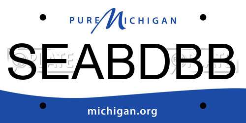SEABDBB Michigan License Plate