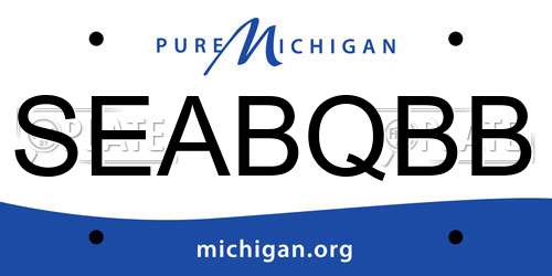 SEABQBB Michigan License Plate