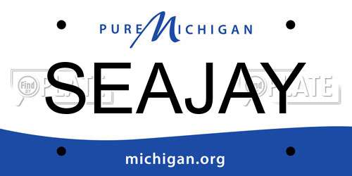 SEAJAY Michigan License Plate
