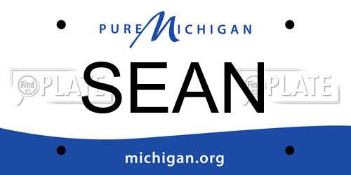 SEAN Michigan License Plate