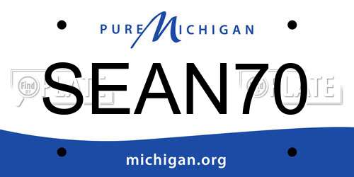 SEAN70 Michigan License Plate