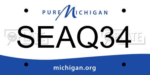 SEAQ34 Michigan License Plate