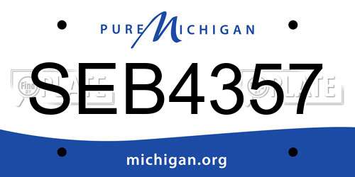 SEB4357 Michigan License Plate
