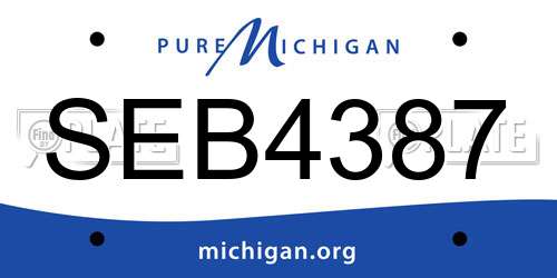 SEB4387 Michigan License Plate