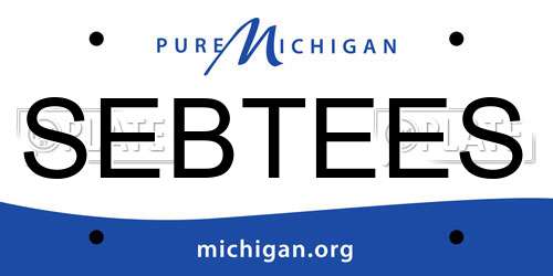SEBTEES Michigan License Plate