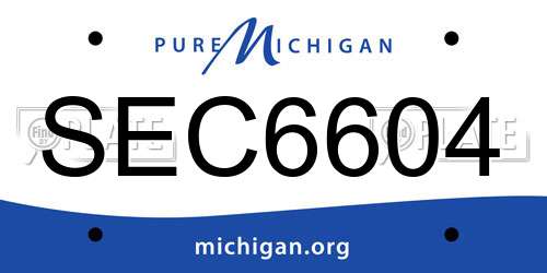 SEC6604 Michigan License Plate
