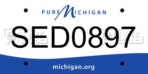 SED0897 Michigan License Plate