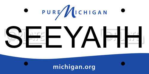 SEEYAHH Michigan License Plate